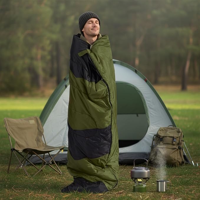 Lightweight Sleeping Bag for Backpacking, Hiking, Waterproof Compact Envelope Sleeping Bag for Cold & Warm Weather