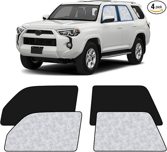 ZATOOTO Car Window Shades for Toyota 4Runner 2017-2024, 4 Pcs Magnetic Car Window Covers, 100% UV Protection Foldable Privacy Curtains Side Window Sun Shade for Baby Breastfeeding Sleeping Camping