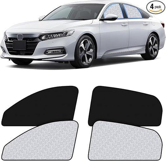 ZATOOTO Car Window Shades for Honda Accord 2018-2023, 4 Pcs Magnetic Car Window Covers, 100% UV Protection Foldable Privacy Curtains Side Window Sun Shade for Baby Breastfeeding Sleeping Camping