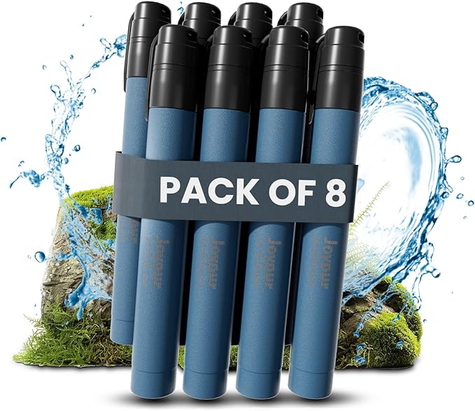 Portable Water Filter Straw Survival, Essential Camping & Hiking Gear, Water Purification Straw for Travel, Biking and Emergency Preparedness
