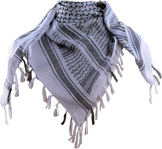 Luxns Military Shemagh Tactical Desert Scarf / 100% Cotton Keffiyeh Scarf Wrap for Men And Women