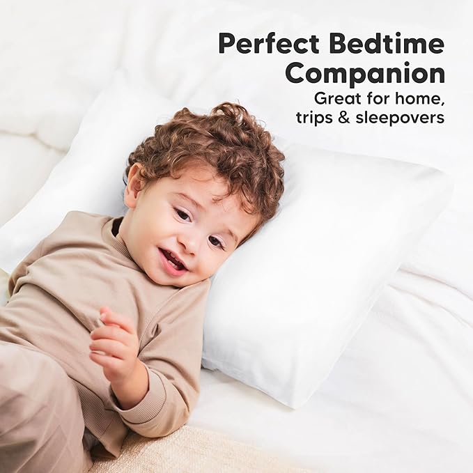 KeaBabies 13 x 18 Toddler Pillowcase, 2-Pack Waterproof - Soft Waterproof Toddler Pillow Protector Cover for Kids, Boys, Girls, Machine Washable, Small Travel Pillow Sold Separately (Soft White)