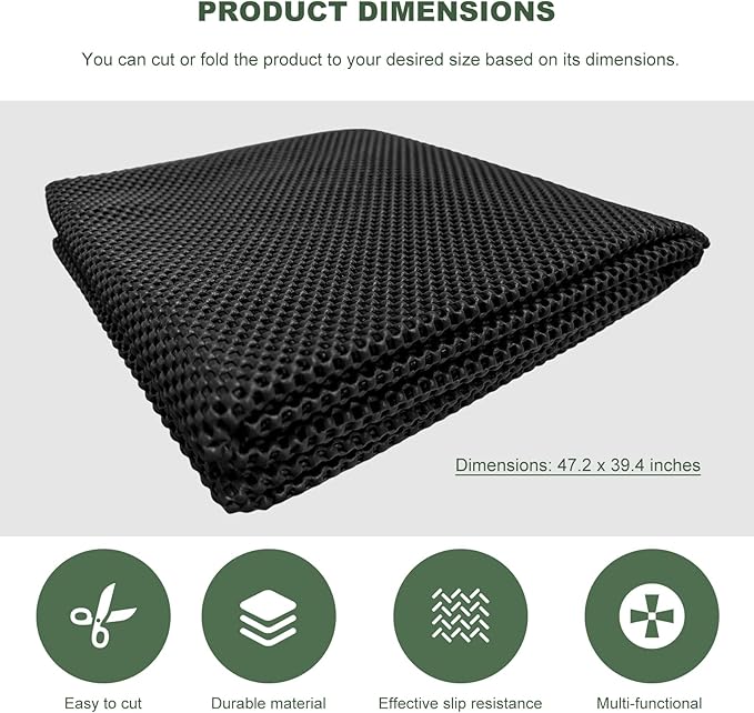 Anti-Slip Mat for Car Roof, 47"×39" Anti-Scratch Cuttable Car Rooftop Cargo Bag Protective Mat, Multifunctional Waterproof Auto Roof Top Rack Carpet Pad for Most Vehicles (Black)
