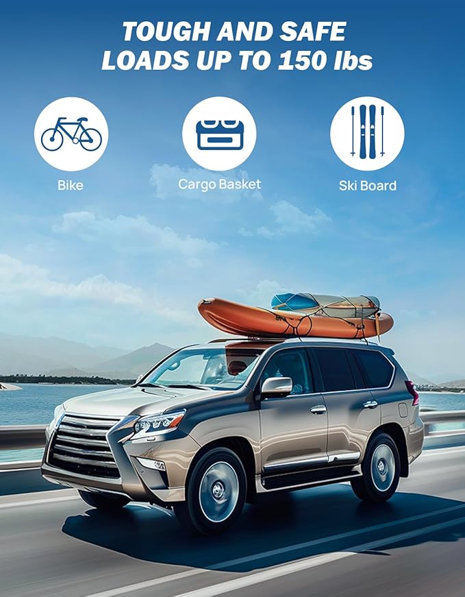 JOYTUTUS Roof Racks Cross Bars Compatible with GX460 2010-2023, Aluminum Roof Rail Cross Bars, Low Wind Noise Rooftop Cargo Carrier Crossbars