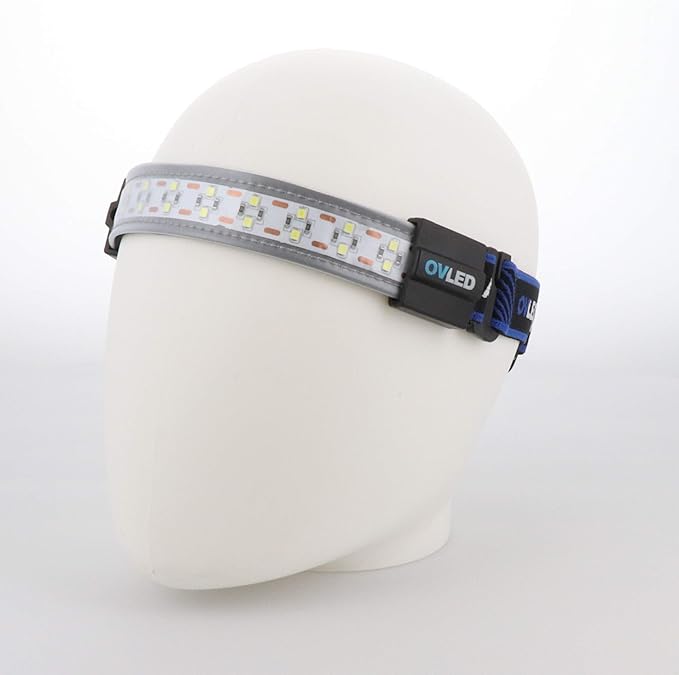 OPTIMAL VENTURES LITEBAND Flex LED Headlamp, 300 Lumens, 210° Wide Beam, Lightweight Low-Profile Fit, IPX2 Weather Resistant, Blue