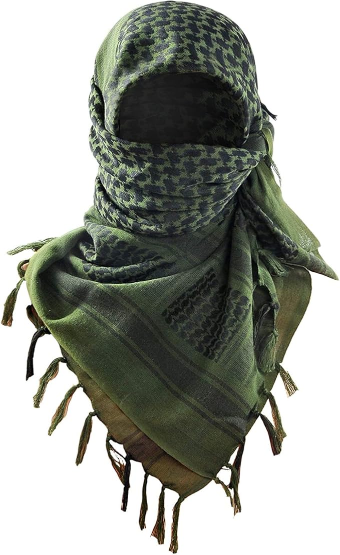 Luxns Military Shemagh Tactical Desert Scarf / 100% Cotton Keffiyeh Scarf Wrap for Men And Women