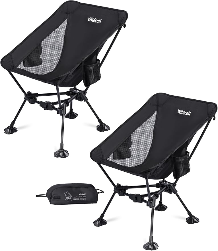 WildCall Lightweight Folding Camping Chair Compact Beach Chair with Anti-Sinking Large Feet