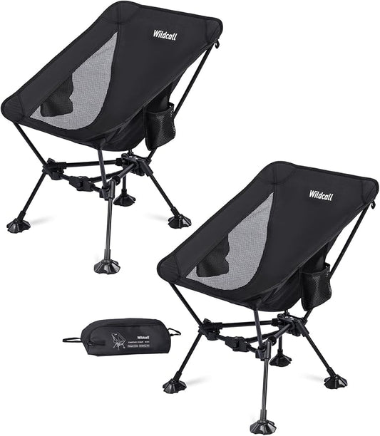 WildCall Lightweight Folding Camping Chair Compact Beach Chair with Anti-Sinking Large Feet
