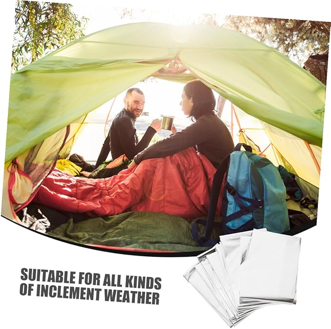 LIOOBO 4pcs Emergency Rescue Blanket Survival Thermal Insulation Foil Emergency Sheets Portable Outdoor Hiking Camping Warm Reflective Blanket 160x210cm