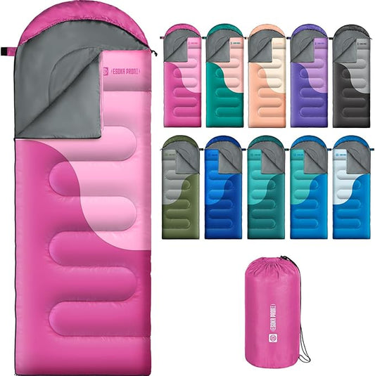 Sleeping Bags for Adults&Kids,Lightweight Waterproof Warm Weather Sleeping Bag,Compact Portable Sleeping Bag for Camping,Essentials Gear for Camping Hiking Outdoor Travel