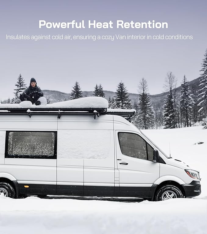 Extra-Thick Rear Door Window Covers(Pair) for Ram Promaster,2014-2025,Cold Weather Essentials,Magnetic Direct Fit,Insulated,Privacy Screened Van Accessories, AllSeasonGuard Pro