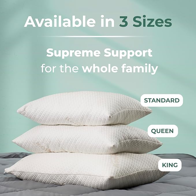 Snuggle-Pedic Adjustable Gel Cooling Pillow - Shredded Memory Foam Pillows for Side, Stomach & Back Sleepers - Keeps Shape - College Dorm Room Essentials for Girls and Guys - Standard