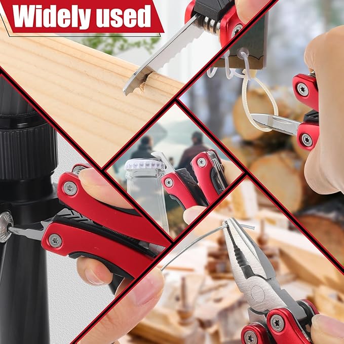 20 Pack Mini Multitool Bulk Easter Day Gifts for Men Him Dad Swag Bags Stuffers 6 in 1 Multi Tool Pen Multitool Pliers Pocket Knife for Men Birthday Camping Survival, 5 Colors