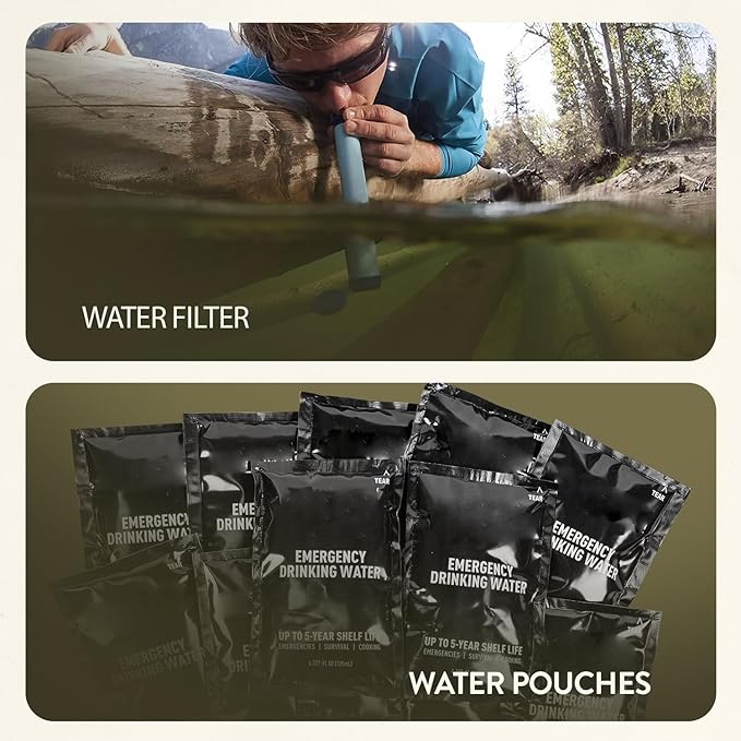 TacPreps 72-Hour Survival Kit | Emergency Bug Out Bag with First Aid, Water Filter, Food, Tools | 45L Tactical Backpack for Camping, Hiking, Outdoor Emergency Preparedness