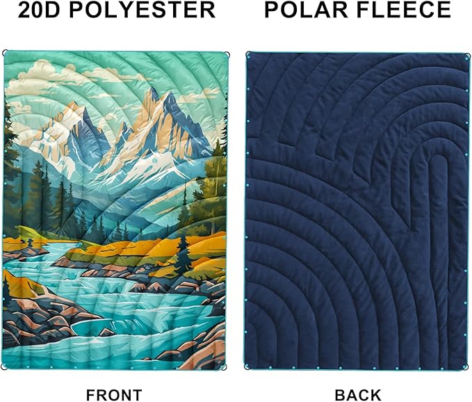 Camping Blanket,Puffy Blanket Lightweight Packable Camping Blanket Outdoor Blanket for Camping,Traveling, Stadium, Hiking, Picnics