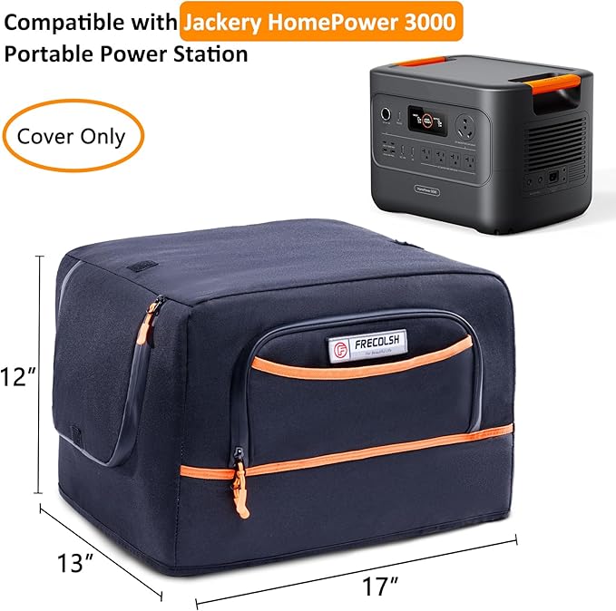 Dust Cover Compatible with Jackery HomePower 3000 Portable Power Station – Water-Resistant Protective Cover with Pockets & Vent Design for Jackery HomePower 3000 (3600W/7200W Surge)r
