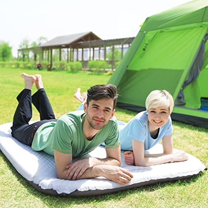 KingCamp Self Inflating Camping Mattress, Sleeping Pad for 2 Person Waterproof Comfortable Soft and Warm with Carry Bag Blue