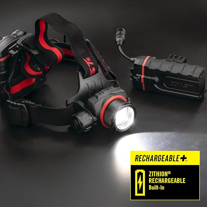COAST HL8R 2000 Lumen Rechargeable PURE BEAM Focusing LED Headlamp, Black