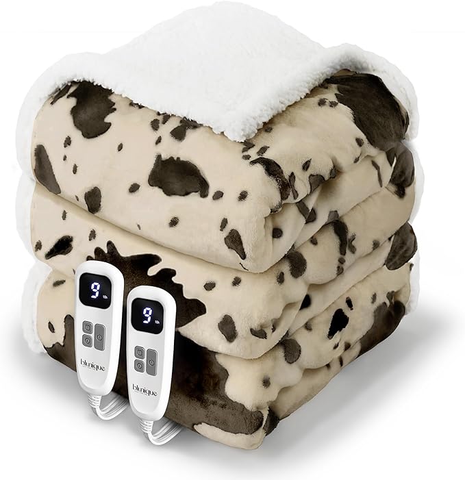 Heated Blanket Queen Blanket - Fast Heating Electric Blanket, Soft Flannel Heated Queen with 4 Time Settings,10 Heating Settings, Warm Gifts for Women & Mom & Grandma(84"x90"Light Brown)