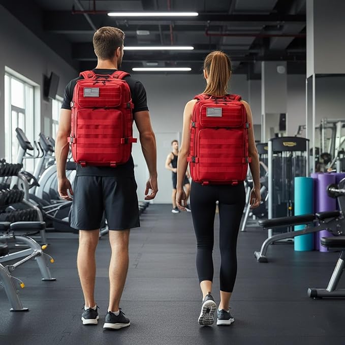 45L Military Tactical Backpack for Men & Women Bug Out Bag Assault pack Molle Daypack Hiking Trekking Rucksack(Red)