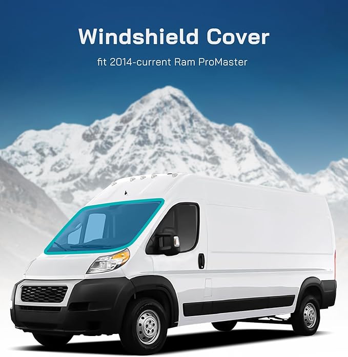 Windshield Cover for Ram Promaster Van,2014-2026,Insulated Blackout Foldable Windshield Sunshade, AllSeasonGuard