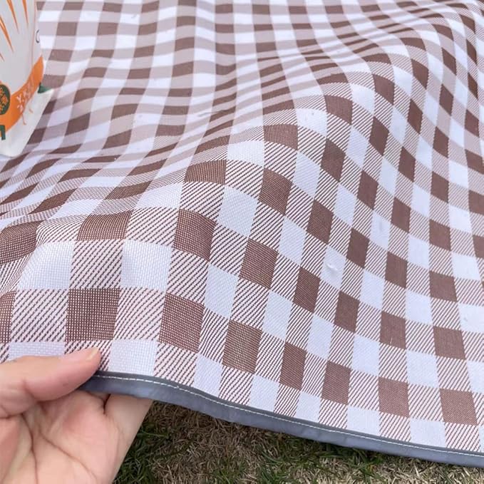 LRUUIDDE Extra Large Picnic Blanket Beach Blankets, Outdoor Foldable Waterproof Sand Mat for Beach Camping Hiking Travel Family Concerts Grass Park Music Festival Lawn Mats (Brown, 80x80inch)