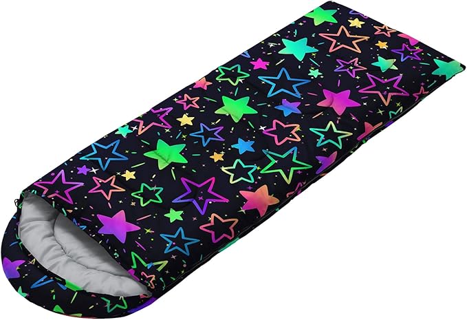 QOOMO Axolotl Cute Camping Sleeping Bags,3 Season Warm & Cool Weather,Lightweight,Waterproof Sleeping Bags for Adults & Kids,Traveling,and Outdoors