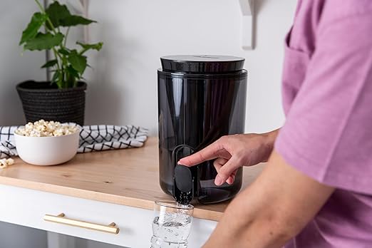 LifeStraw Home Studio Water Filter Dispenser, 10-Cup, Obsidian Black, BPA-Free Designed for Everyday Protects Against Bacteria, parasites, microplastics, PFAS, Lead, and Improves Taste