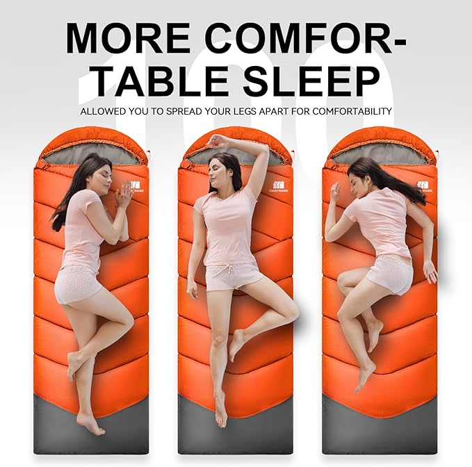 Sleeping Bags for Adults Cold Weather & Warm,Backpacking Camping Sleeping Bag for Tall Girls Boys,Lightweight,Compact,Waterproof Camping Gear for Traveling,Hiking,Hotel,Outdoor & Indoor