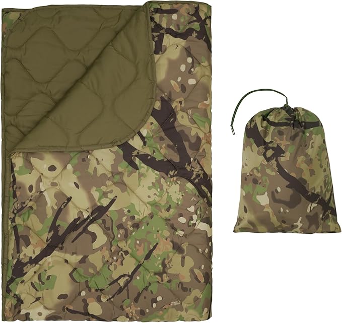 LOOGU Camo Blanket Waterproof Insulation Poncho Liner for Outdoor Camping, Hiking, Hunting, Survival, Backpacking, Picnicking