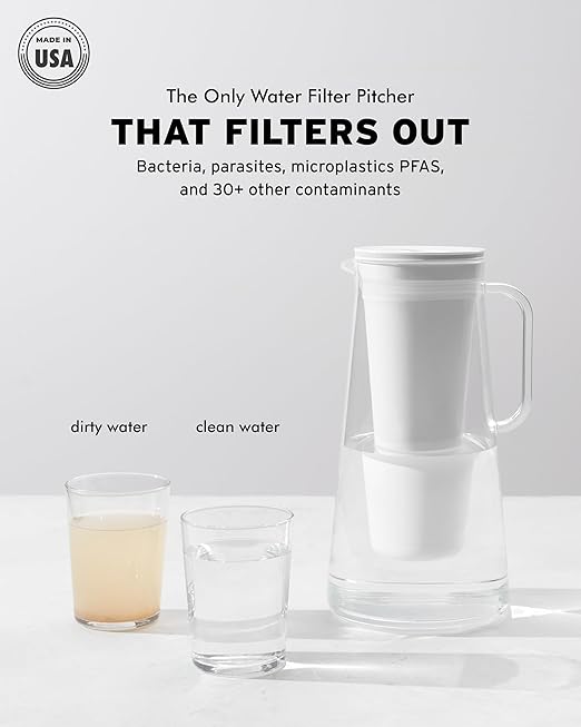 LifeStraw Home – Water Filter Pitcher, 10-Cup, Midnight Blue, BPA Free Designed for Everyday Protection Against Bacteria, parasites, microplastics, Lead, Mercury, PFAS and a Variety of Chemicals