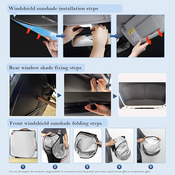 KMF Sun Shade Custom Fit for Toyota RAV4 2006-2012 Accessories, Full Car Window Covers Sunshade for Windshield Side Rear, UV Block and Blackout Privacy for Car Camping 8pcs