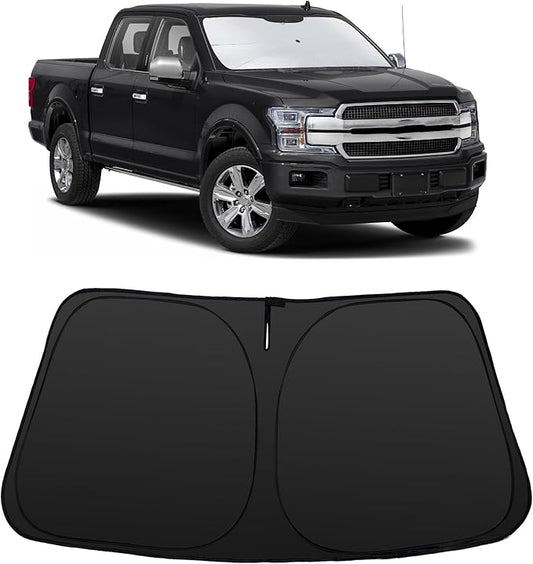 Windshield Sun Shade Custom Fit for 2015-2020 Fo-rd F150 Accessories Foldable Sunshade Sun Blocker Protect Car from Sun Rays & Heat Damage Keep Car Cooler