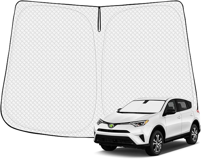 Canvcle Windshield Sun Shade for 2013-2018 Toyota RAV4 Accessories Thicken 6-Layer Front Window Sunshade Cover Sun Visor Protector Foldable Block UV Rays Keep Vehicle Cool