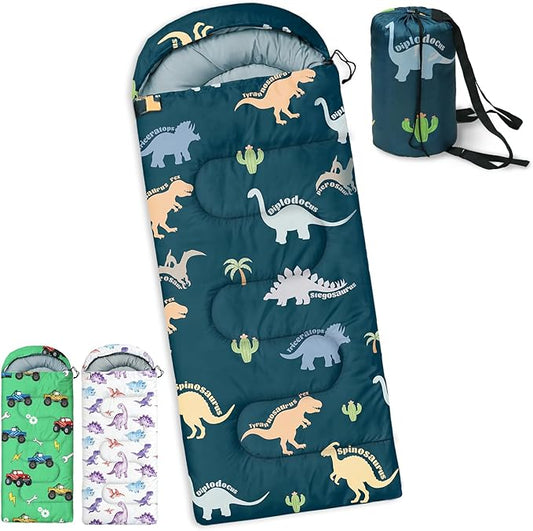 Kids Sleeping Bags - Camping Sleeping Bags with Carry Bag - Compact Sleeping Bag for Hiking, Backpacking 3 Season Warm & Cool Weather, Lightweight Waterproof Outdoor Travel for Boys Girls