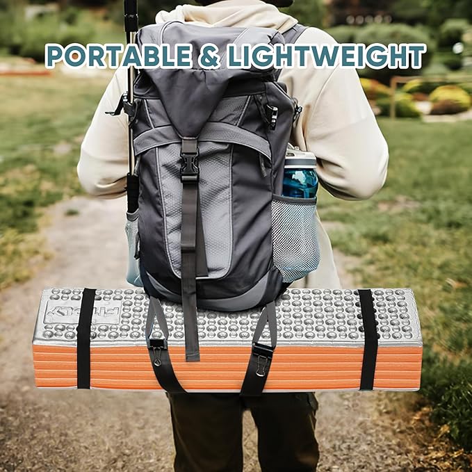 Ultralight Foam Sleeping Pad, Waterproof Closed Cell Foam Pad for Superior Insulation, Folding Sleeping Mat for Compact Storage, Foldable and Portable for Hiking and Camping