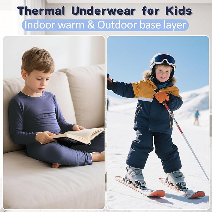 Thermal Underwear for Kids Toddler Winter Base Layer Long Johns Sets for Girls Boys