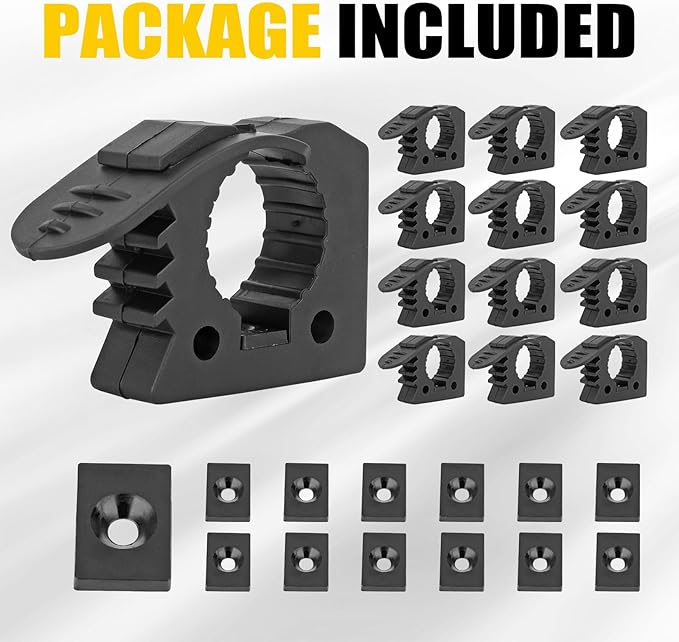 Quick Release Rubber Clamp Mount Shovel Axe Holder Mount Compatible With Truck Boats Trains Vans Or Wall Fits for 1-1/7'' to 1-3/7'' Diameter Tool Or Round Tube 13PCS