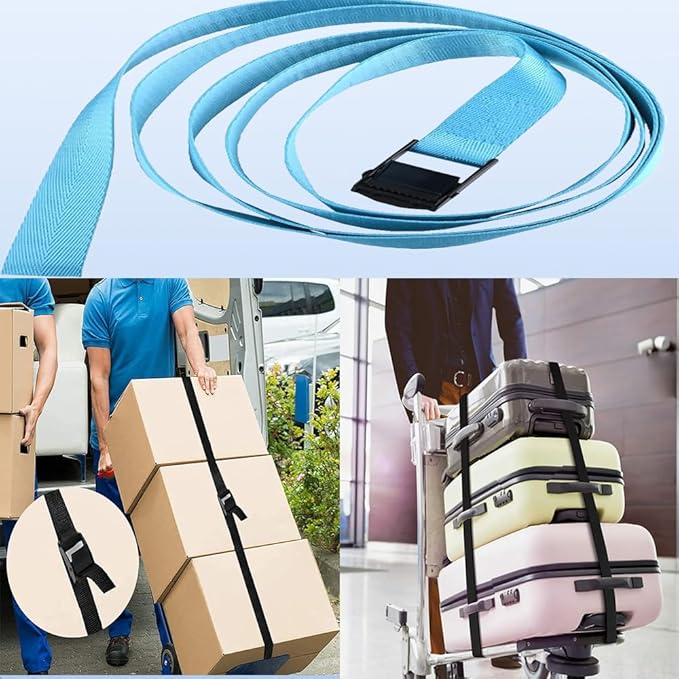 4pcs Heavy Duty Tie Down Straps with Adjustable Cam Buckles, 39"x1" Lashing Straps for Kayak, Cargo, Luggage, Cinch, Canoe, Bicycles, Motorcycles, TruckSecure Straps （Sky Blue）