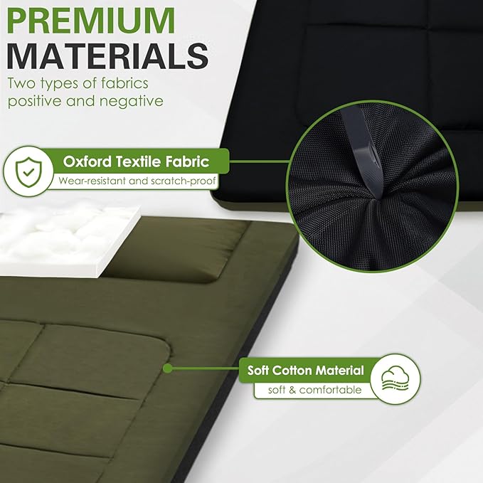 80 x 36 Inch Camping Cot Mattress Floor Mattress Waterproof Sleeping Pad for Camping Travel Easy to Store Floor Pad for Tent Cot Guest Garden Lawn Outdoor Indoor