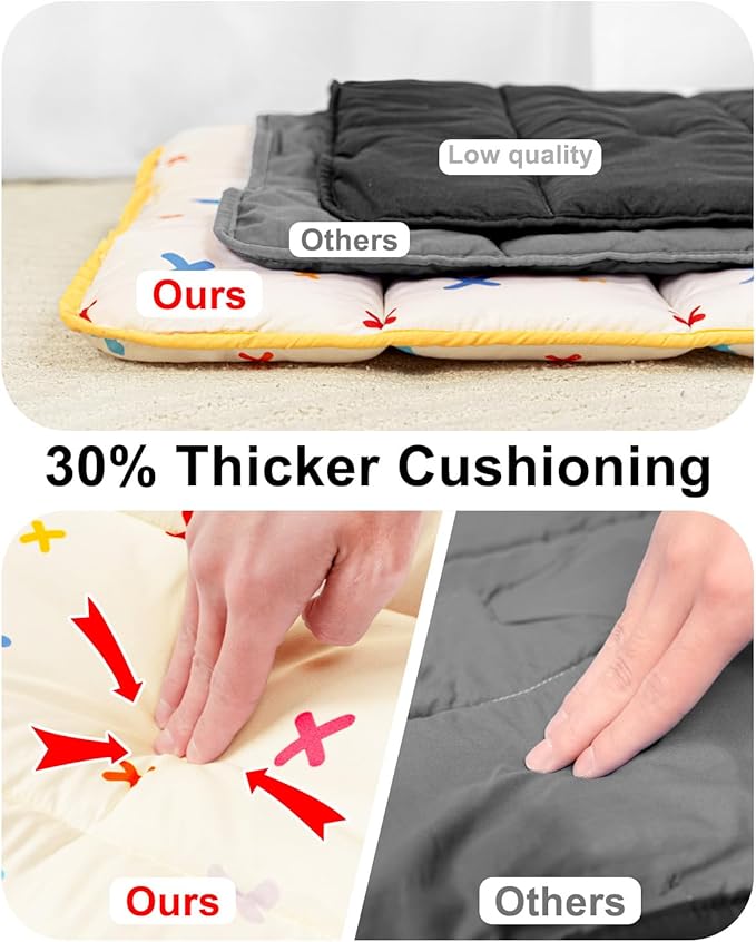 Primlect Thickened Toddler Nap Mat with Removable Pillow and Minky Blanket, Extra Large 55''x35'' Sleeping Bag, Washable, Roll up, Perfect for Daycare, Preschool, Kindergarten, Boys and Girls Beige