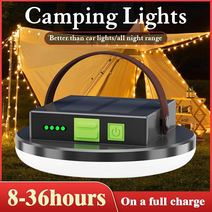 4500LM Solar Camping Light Portable LED Camping Lantern Rechargeable Light 45W, Waterproof Hanging Tent Lights for Camping, Emergency, Hurricane, Power Outage