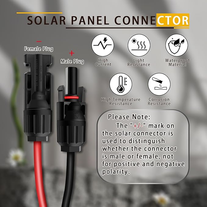 COMeap Solar Panel Cable for Ecoflow Anker SOLIX 12AWG, 10FT/3M Compatible with MC-4 to XT60 Plug Solar Panel Connector Adapter Extension for Portable Power Station Solar Generator RV