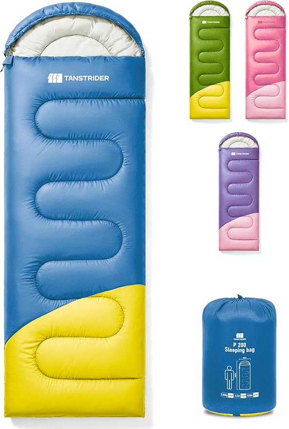 Sleeping Bag for Adults Warm Weather, Compact Lightweight Backpacking Sleeping Bag with Compression Sack, Camping Essentials Gear for Hiking Travel Climbing Outdoor & Indoor Use