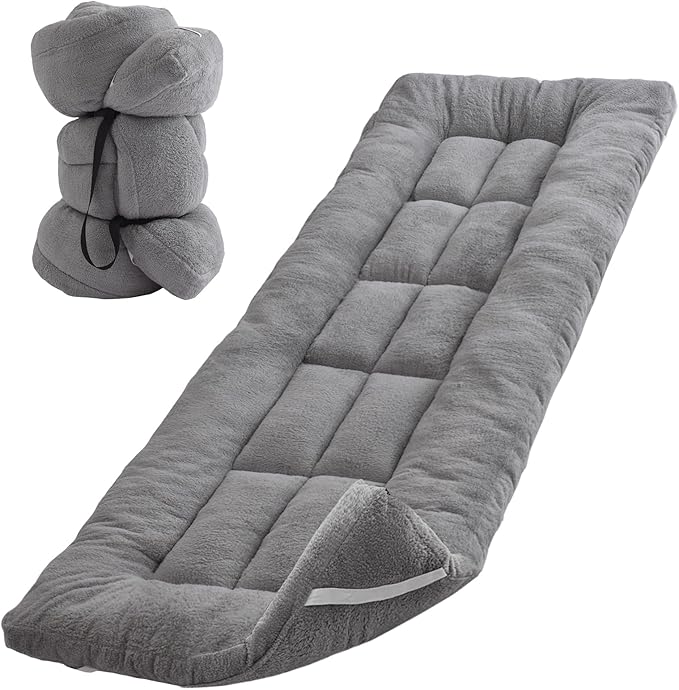 Thick Camping Sleeping Pad - Lamb Fluff Camping Cot Pads for Adult, Soft Sleeping Mat, Non-Slip Camping Mattress Pad for Camp Cot/Rv Bunk/Narrow Twin Beds