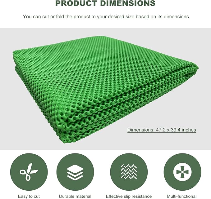 Anti-Slip Mat for Car Roof, 47"×39" Anti-Scratch Cuttable Car Rooftop Cargo Bag Protective Mat, Multifunctional Waterproof Auto Roof Top Rack Carpet Pad for Most Vehicles (Green)