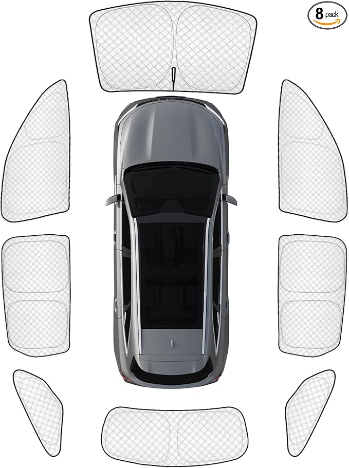 KMF 8pcs Thicken Full Sun Shades for Kia Sorento 2021-2025 2026 Accessories,Car Window Covers Sunshade for Windshield Side Rear, Sun Visor UV Block and Privacy Blackout for Camping Outdoor