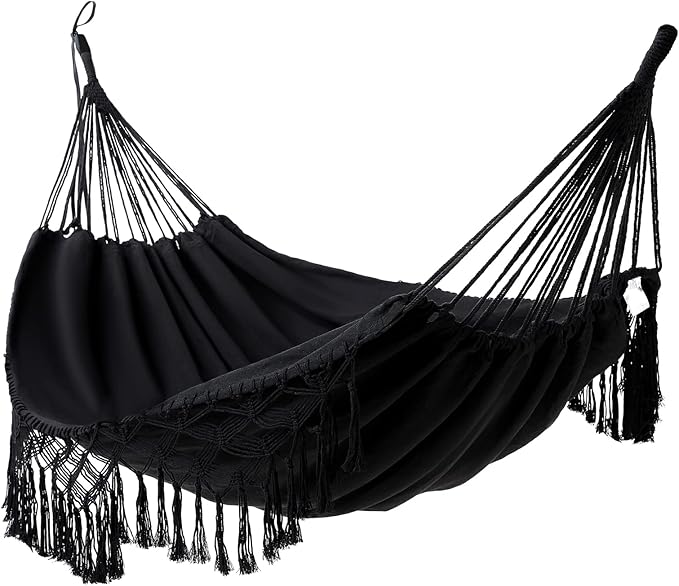 Hammock Double Hammocks for Outside Camping Cotton Canvas Fabric Brazilian Hammock Indoor Outdoor Hanging Suitable for 2 Adults