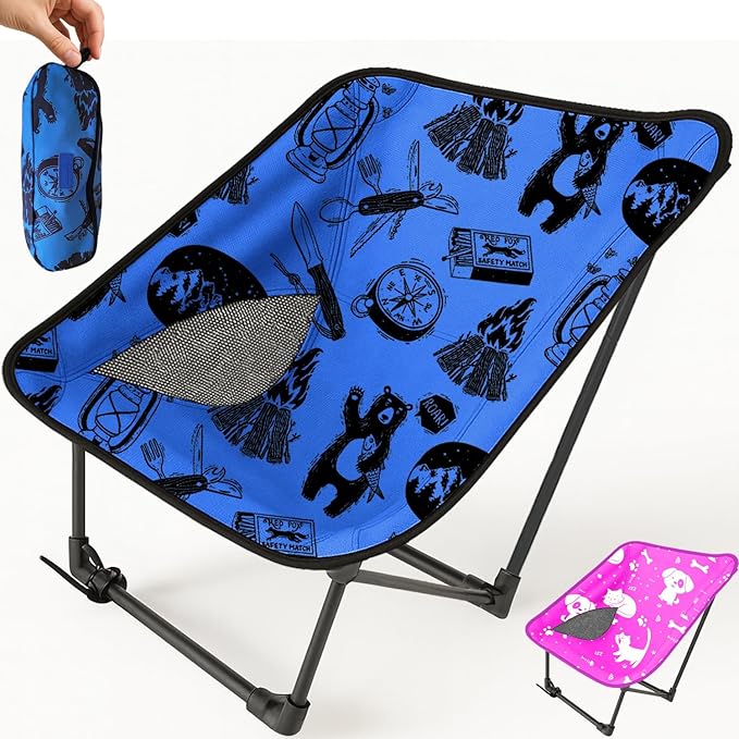 Youth and Kids Camping Chair | Ultra Lightweight, Foldable and Heavy Duty | Ideal Indoor/Outdoor Kid Chair for Camping, Beach, Sports and Lawn