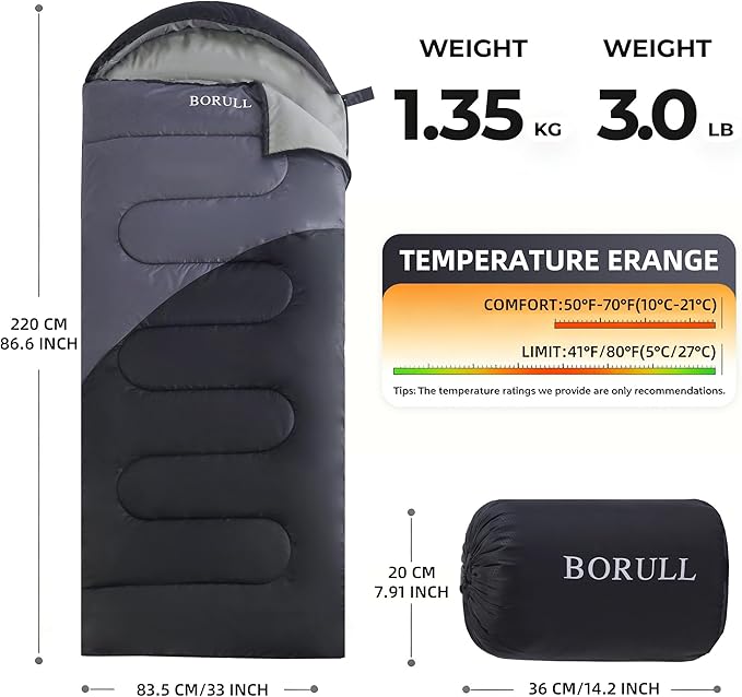 Sleeping Bags for Adults Cold Warm Weather,Backpacking Compact Lightweight Camping Sleeping Bag with Compression Sack for Kids,Camping Essentials Gear for Hiking,Travel,Climb,Outdoor, Indoor